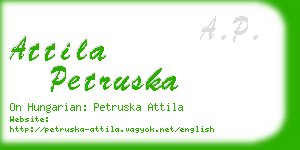 attila petruska business card